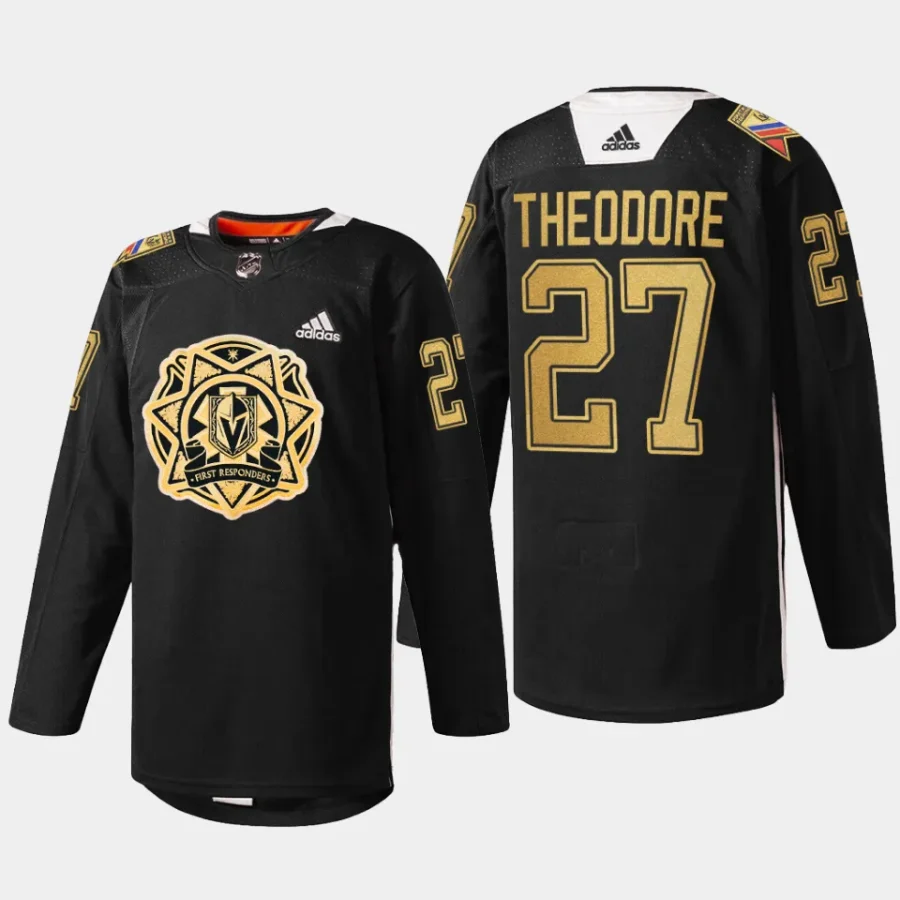 men vgk shea theodore 2024 first responders black jersey