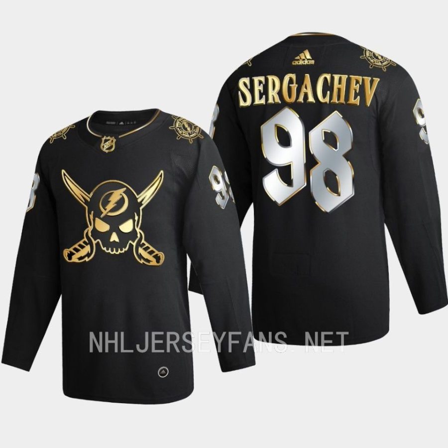 mikhail sergachev lightning black gasparilla inspired golden edition jersey