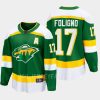 minnesota wild marcus foligno special edition 2.0 2022 breakaway retro jersey green