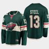 minnesota wild sam steel home breakaway player jersey green