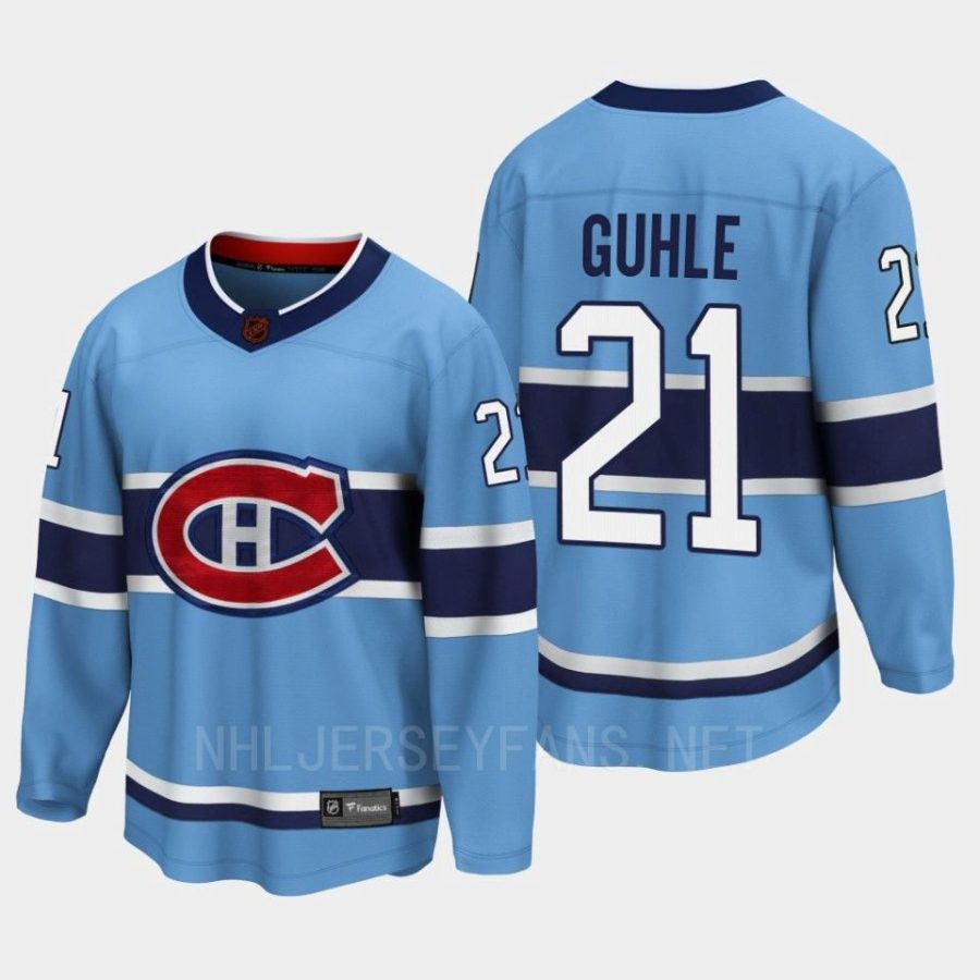 montreal canadiens kaiden guhle special edition 2.0 2022 breakaway player retro jersey blue