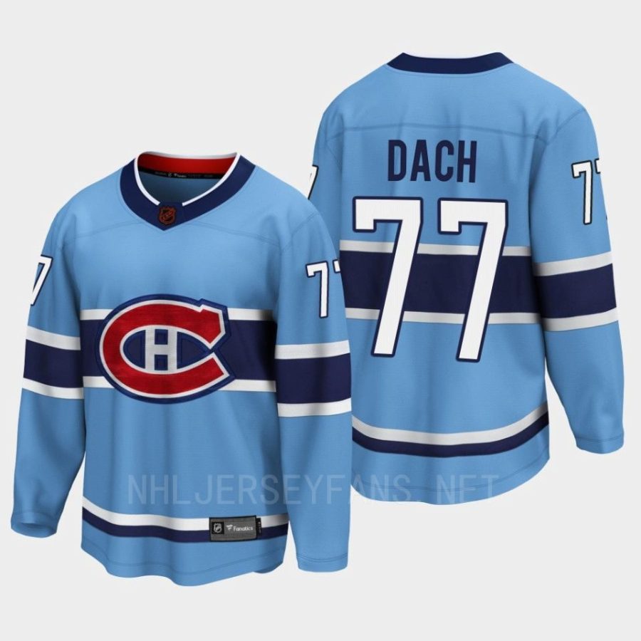 montreal canadiens kirby dach special edition 2.0 2022 breakaway player retro jersey blue