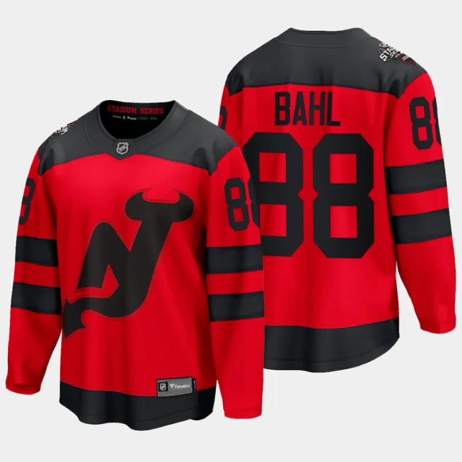 new jersey devils kevin bahl 2024 nhl stadium series breakaway player jersey red