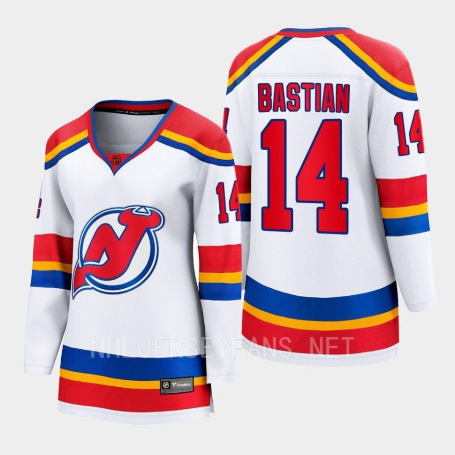 new jersey devils nathan bastian special edition 2.0 2022 breakaway retro jersey white 0a