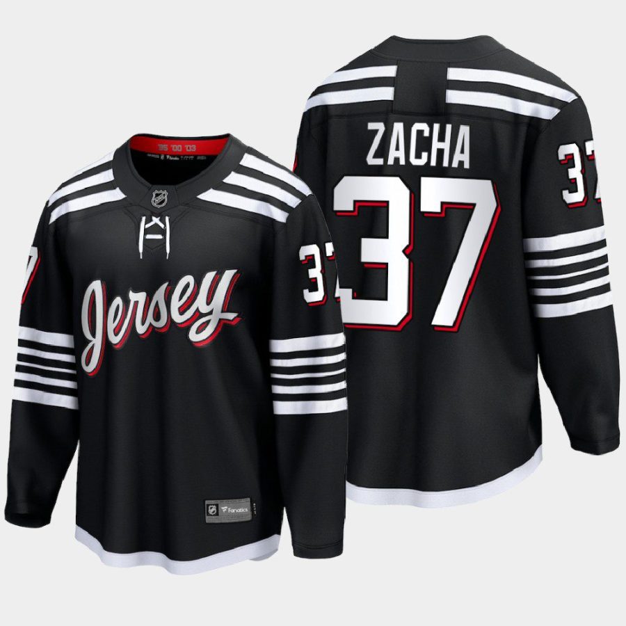 new jersey devils pavel zacha alternate 2022 premier jersey black