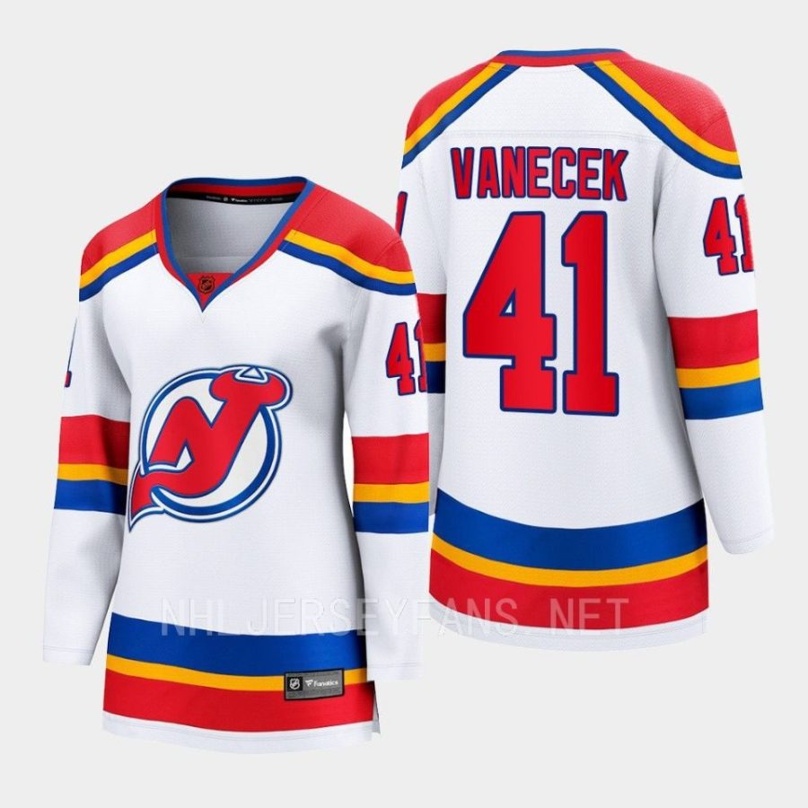 new jersey devils vitek vanecek special edition 2.0 2022 breakaway retro jersey white 0a