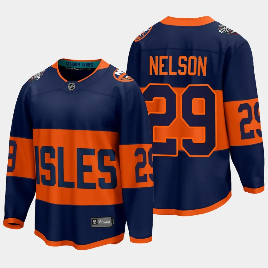 new york islanders brock nelson 2024 nhl stadium series breakaway player jersey navy