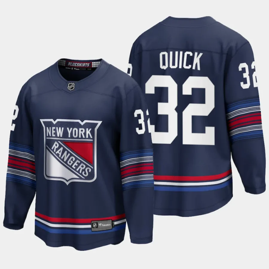 new york rangers jonathan quick alternate 2023 24 premier breakaway player jersey navy