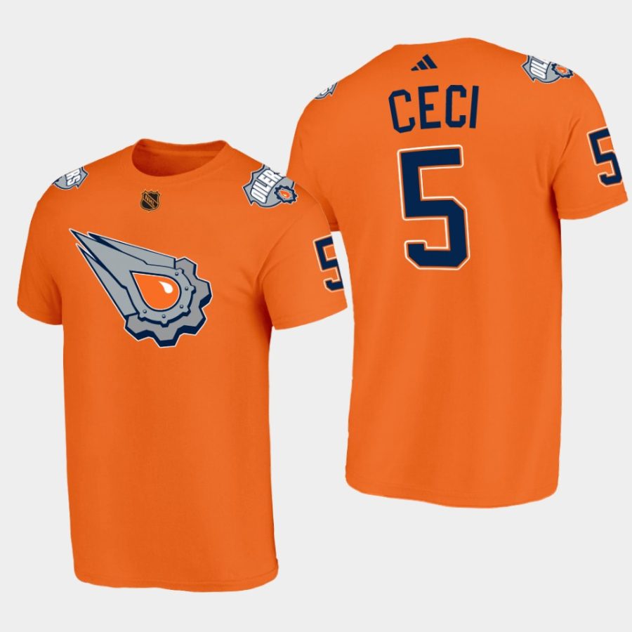 oilers cody ceci orange special edition reverse retro 2.0 t shirt