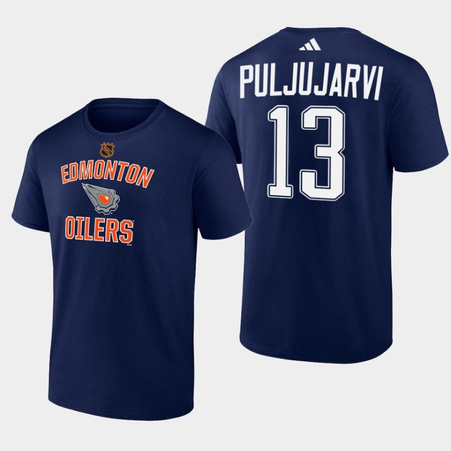 oilers jesse puljujarvi navy wheelhouse reverse retro 2.0 t shirt