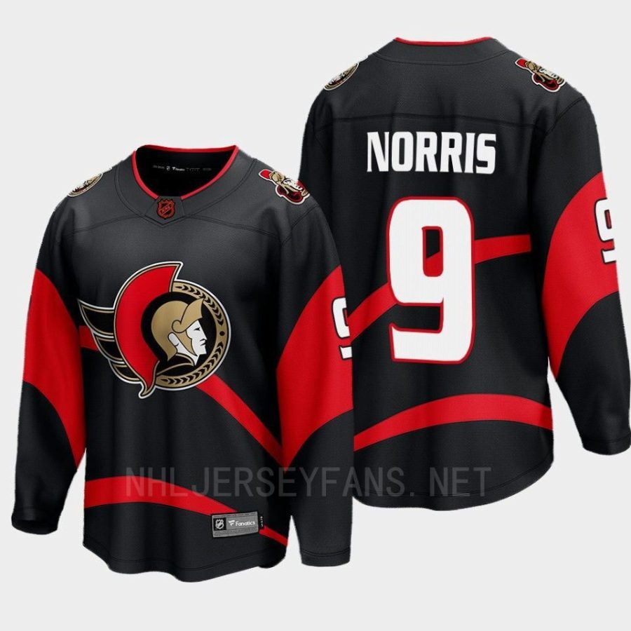 ottawa senators josh norris special edition 2.0 2022 breakaway player retro jersey black