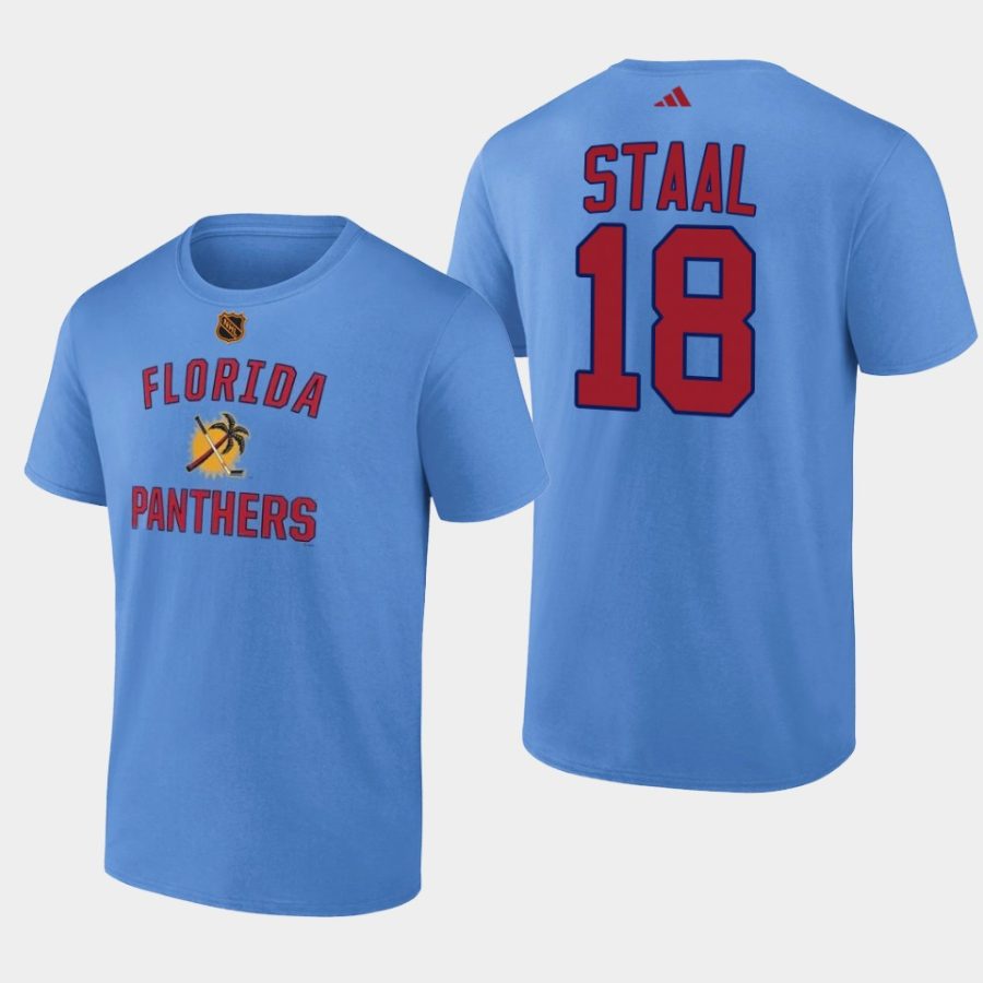 panthers marc staal red reverse retro 2.0 wheelhouse t shirt