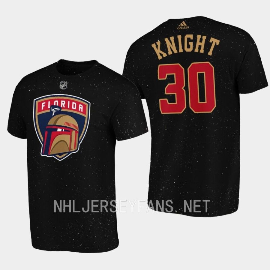 panthers spencer knight black 2022star wars night t shirt