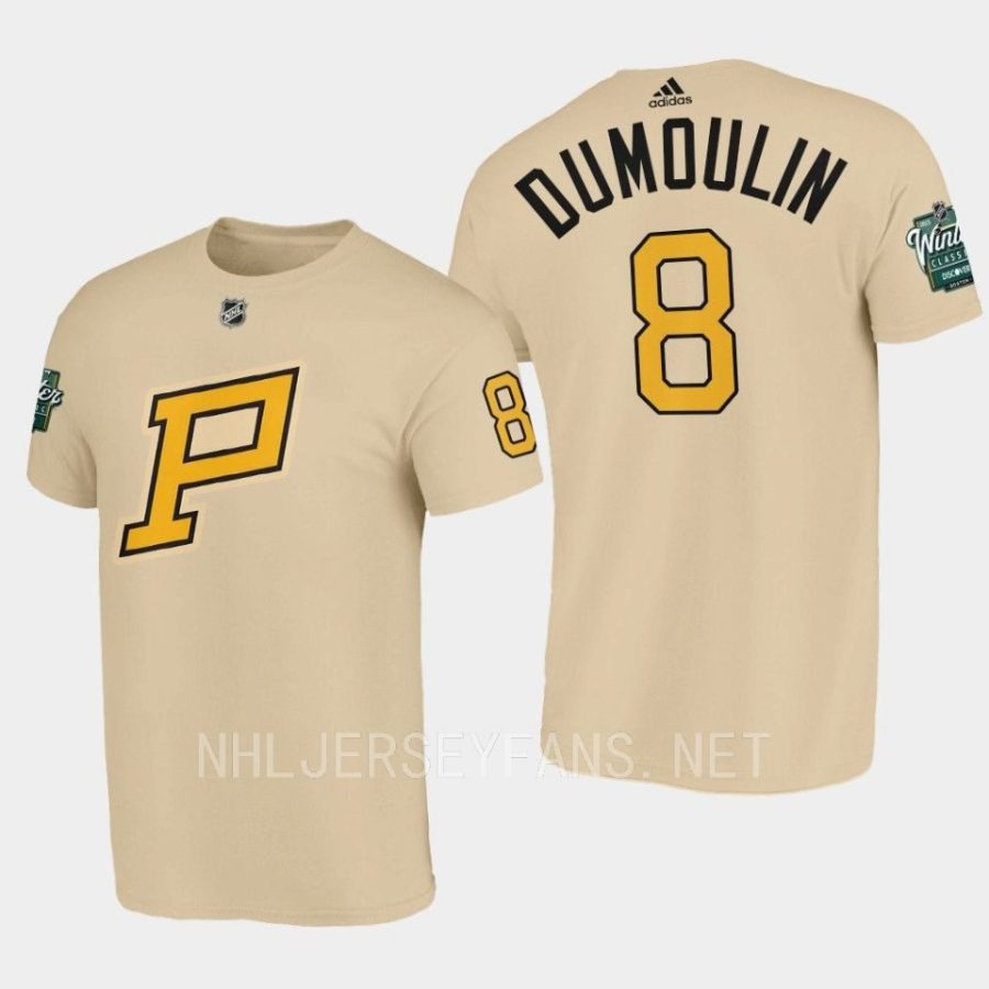 penguins brian dumoulin cream 2023 winter classic primary logo t shirt