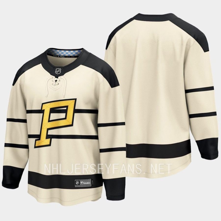 pittsburgh penguins blank 2023 winter classic breakaway jersey cream