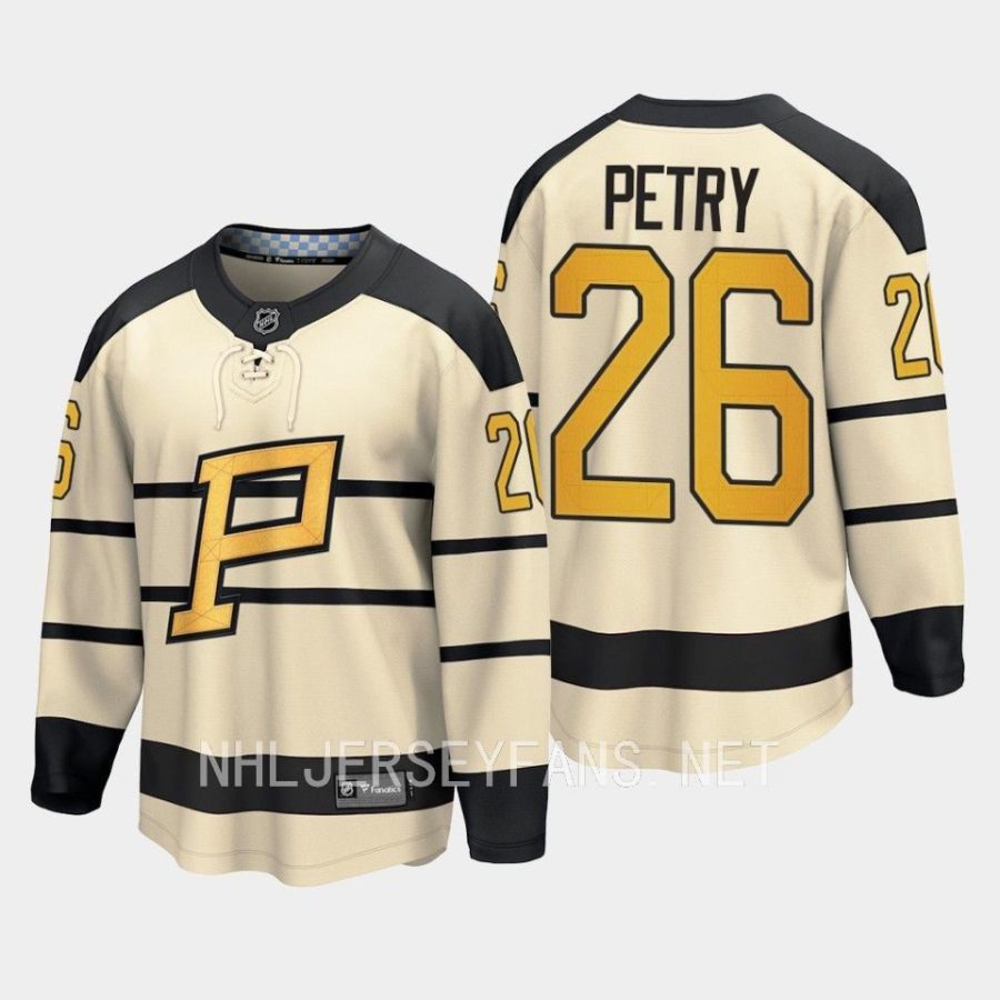 pittsburgh penguins jeff petry 2023 winter classic player jersey cream