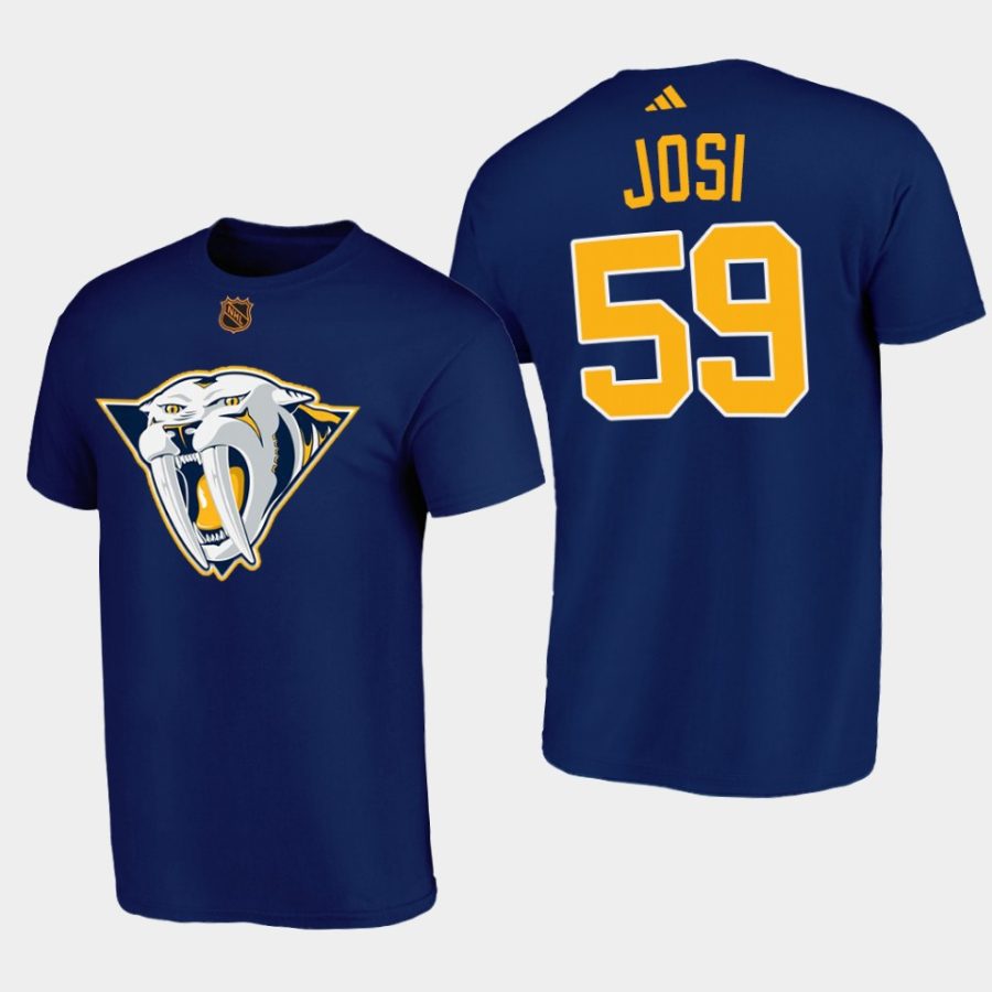 predators roman josi navymustard cat reverse retro 2.0 t shirt