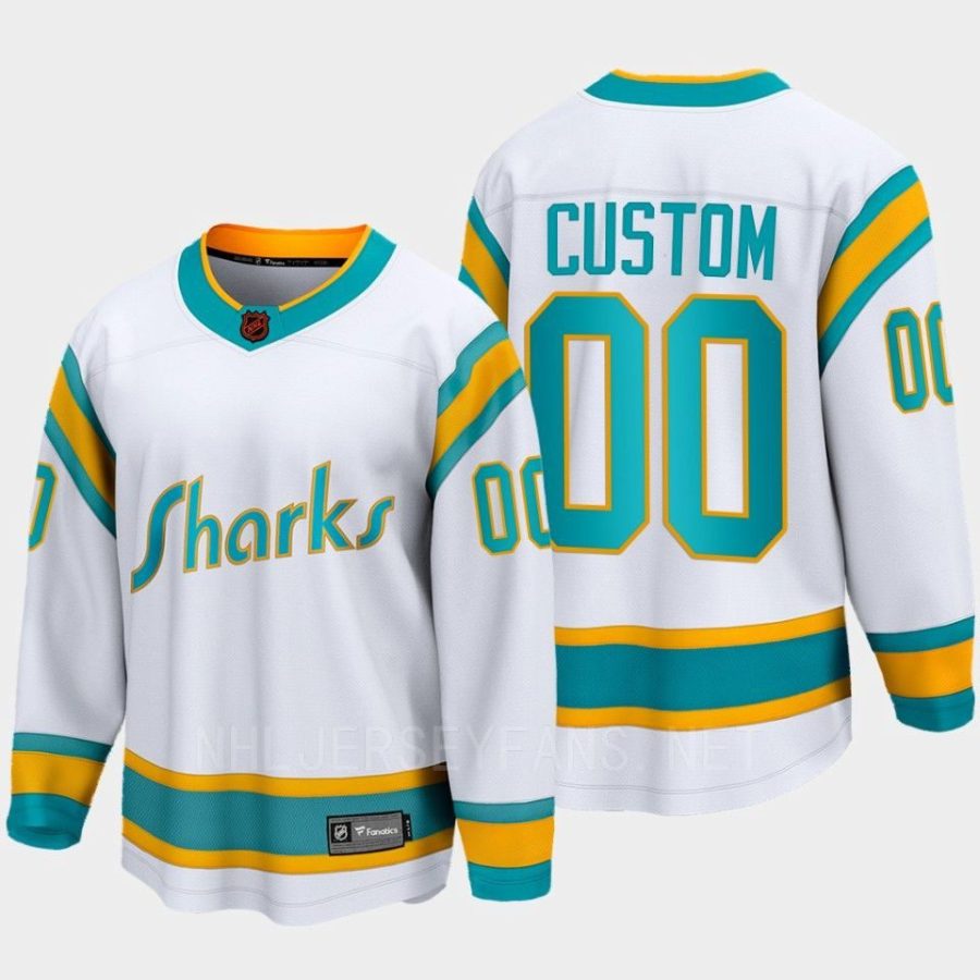 san jose sharks custom special edition 2.0 2022 breakaway player retro jersey white