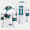 san jose sharks luke kunin away 2022 breakaway player jersey white