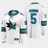 san jose sharks matt benning away 2022 breakaway player jersey white