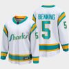 san jose sharks matt benning special edition 2.0 2022 breakaway player retro jersey white