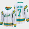 san jose sharks nico sturm special edition 2.0 2022 breakaway player retro jersey white