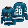 san jose sharks timo meier home 2022 23 the evolve jersey teal