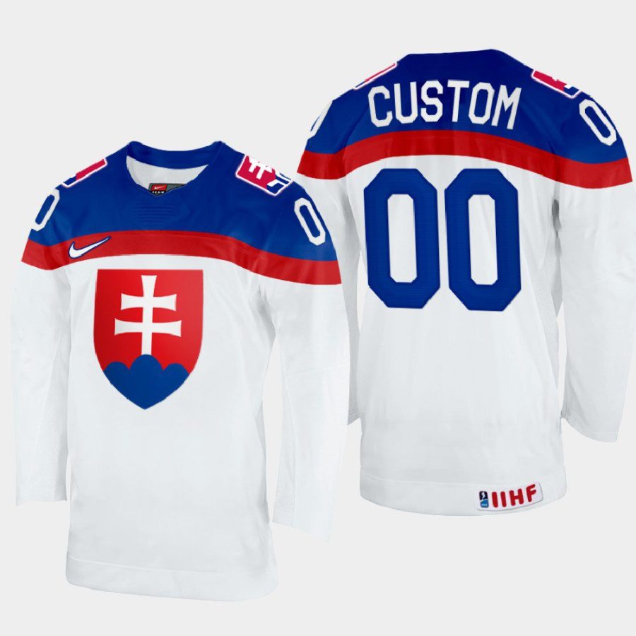 slovakia hockey custom 2022 iihf world championship home jersey white