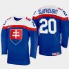 slovakia hockey juraj slafkovsky 2022 iihf world championship away jersey blue