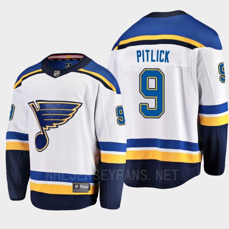 st. louis blues tyler pitlick away breakaway player jersey white