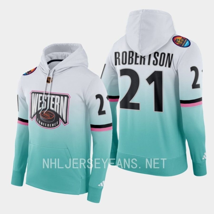 stars jason robertson white 2023 nhl all star color crash hoodie