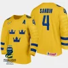 sweden hockey axel sandin pellikka 2024 iihf world junior championship men jersey yellow