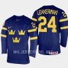 sweden jonathan lekkerimaki 2023 iihf world junior championship away jersey navy