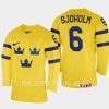 sweden victor sjoholm 2023 iihf world junior championship home jersey yellow