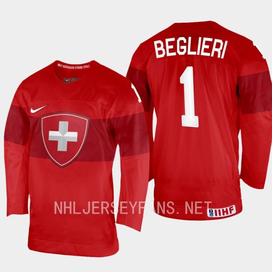 switzerland alessio beglieri 2023 iihf world junior championship jersey red