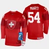 switzerland hockey christian marti 2023 iihf world championship men away jersey red