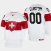 switzerland hockey custom 2022 iihf world championship home jersey white