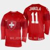 switzerland jeremy jabola 2023 iihf world junior championship jersey red