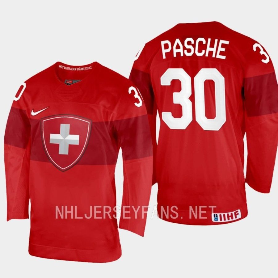 switzerland kevin pasche 2023 iihf world junior championship jersey red