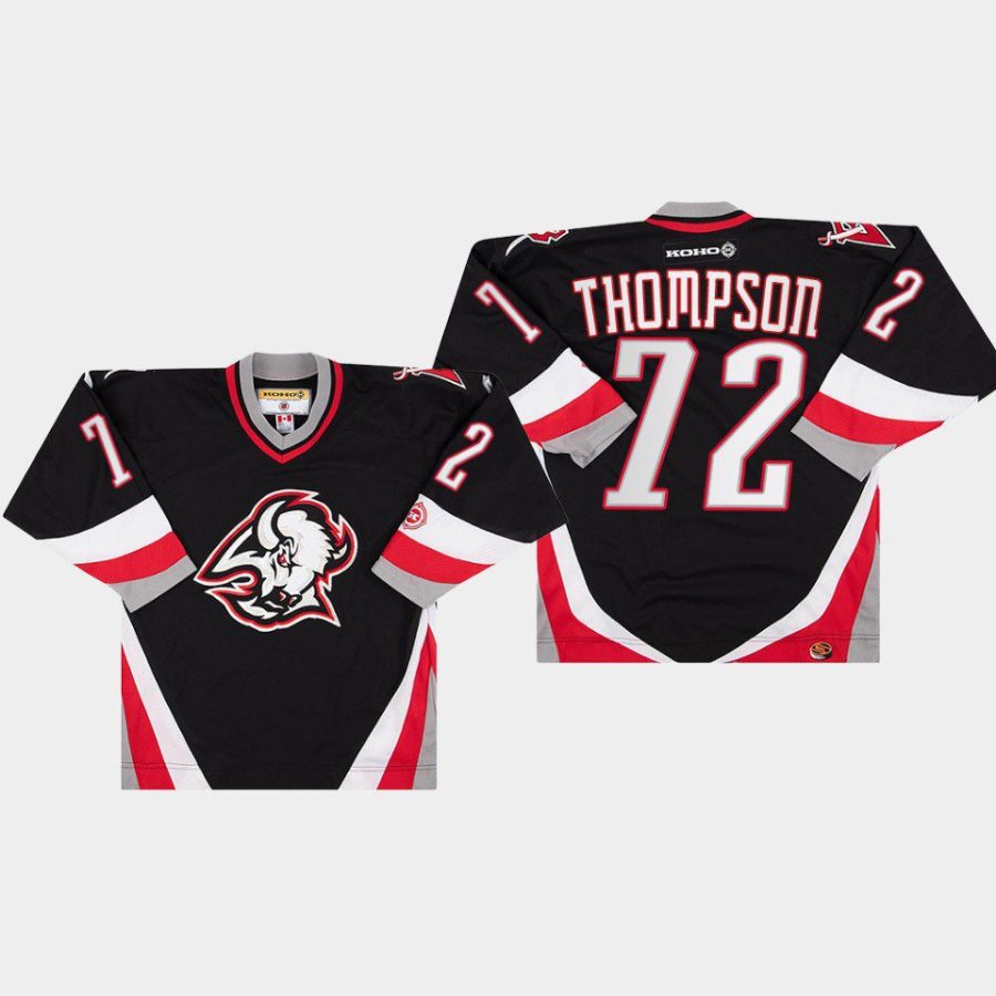 tage thompson sabres black primary goathead logo throwback jersey