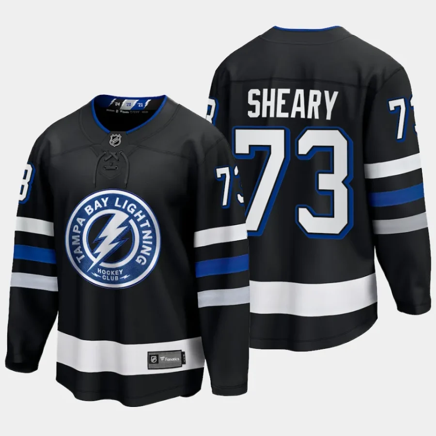 tampa bay lightning conor sheary alternate 2023 24 premier breakaway jersey black