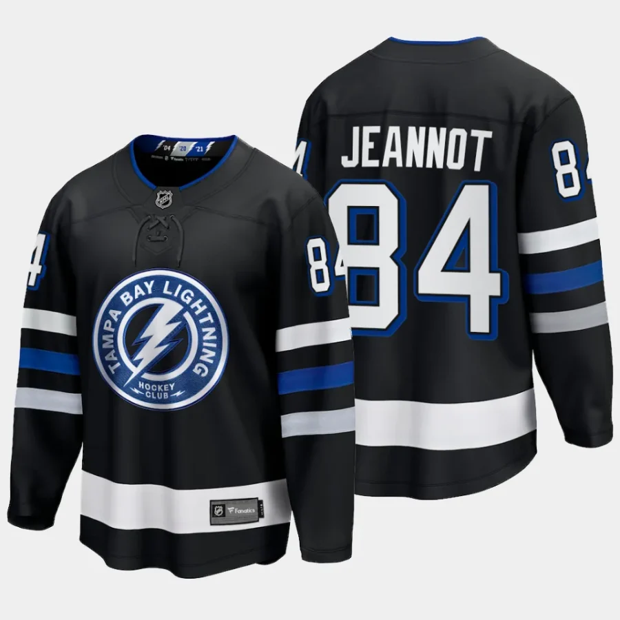 tampa bay lightning tanner jeannot alternate 2023 24 premier breakaway jersey black