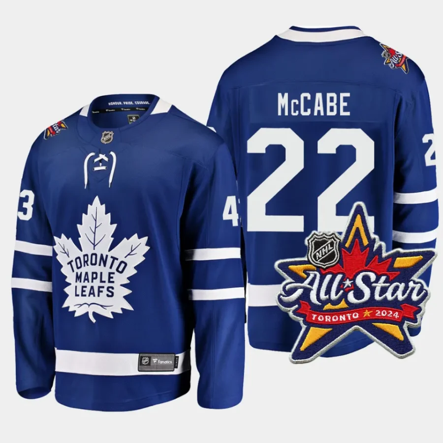 toronto maple leafs jake mccabe 2024 nhl all star patch home breakaway player jersey royal