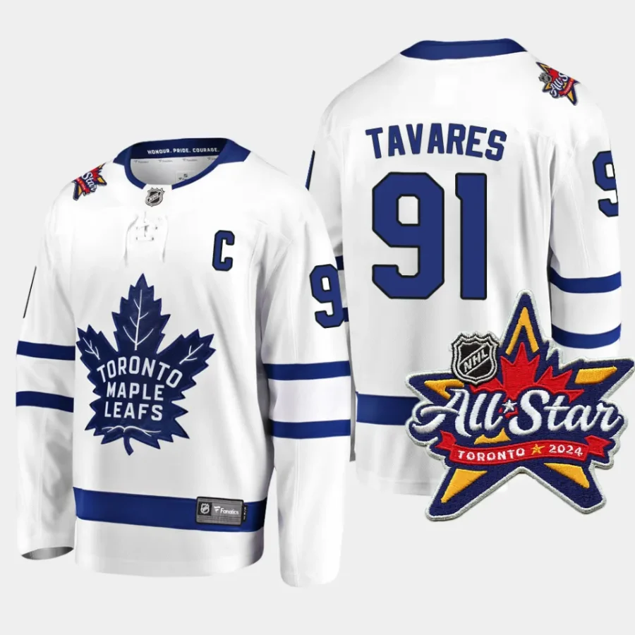 toronto maple leafs john tavares 2024 nhl all star patch away breakaway player jersey white