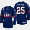 usa hockey karson kuhlman 2022 iihf world championship away jersey navy