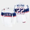 usa hockey kieffer bellows 2022 iihf world championship home jersey white