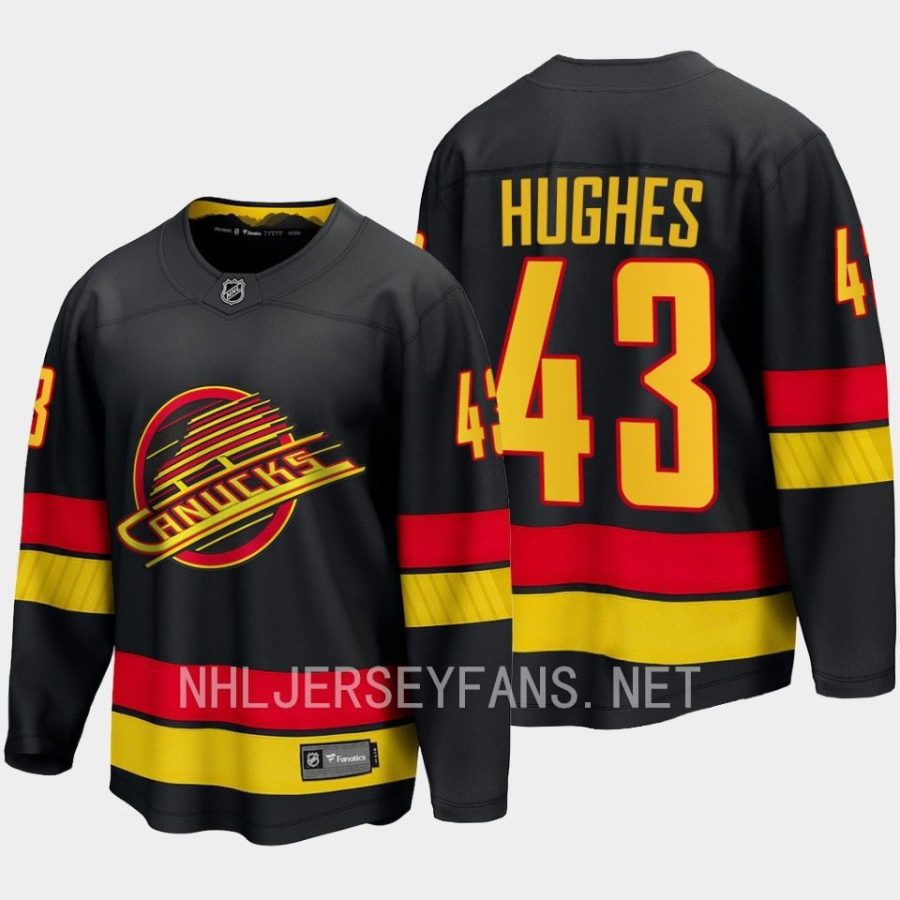 vancouver canucks quinn hughes alternate 2023 24 breakaway player jersey black