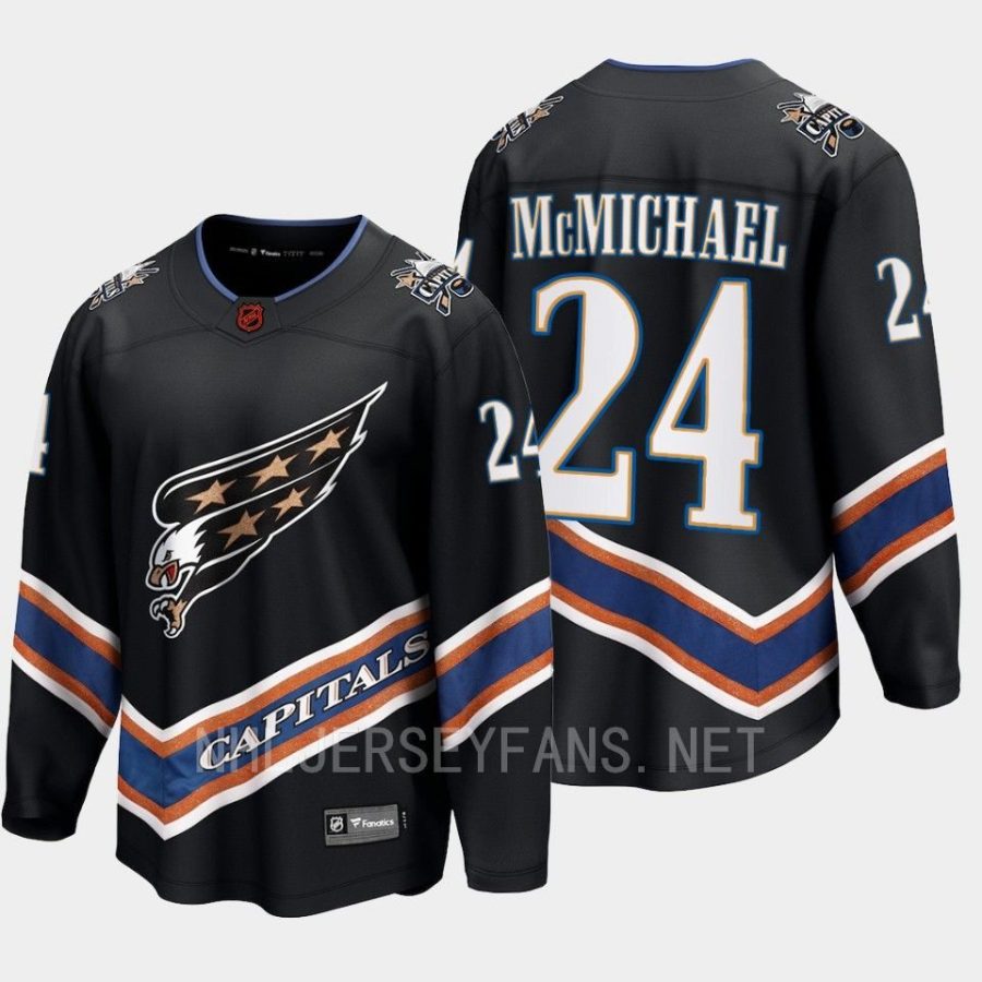 washington capitals connor mcmichael special edition 2.0 2022 breakaway retro jersey black