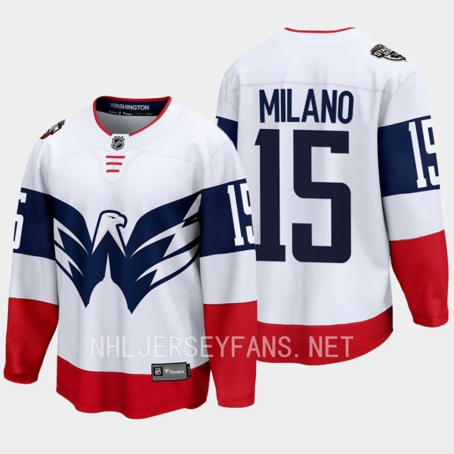 washington capitals sonny milano 2023 nhl stadium series breakaway player jersey white