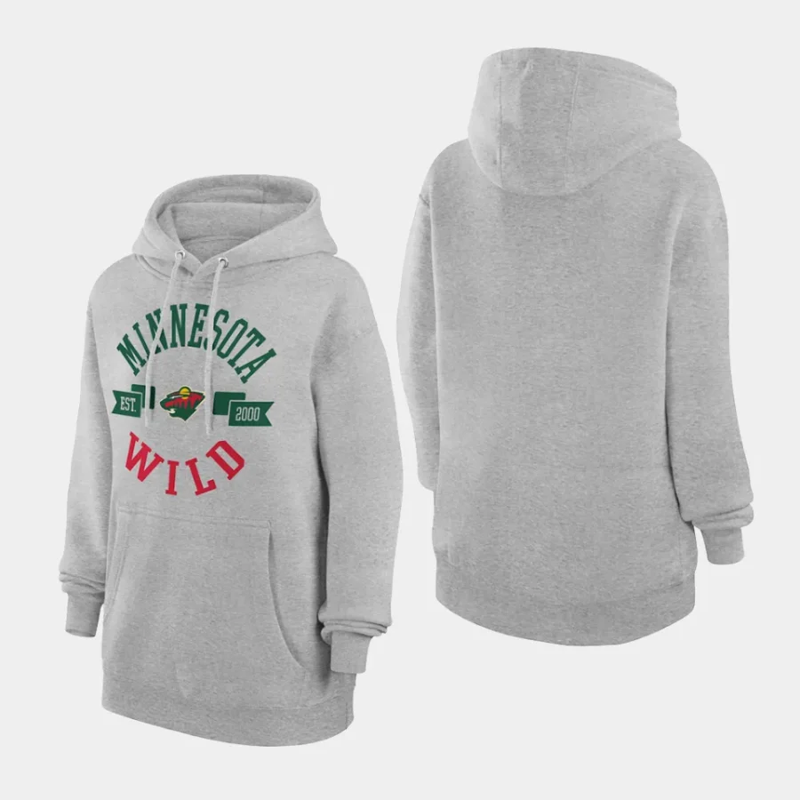 wild women heather gray city graphic fleece pullover hoodie